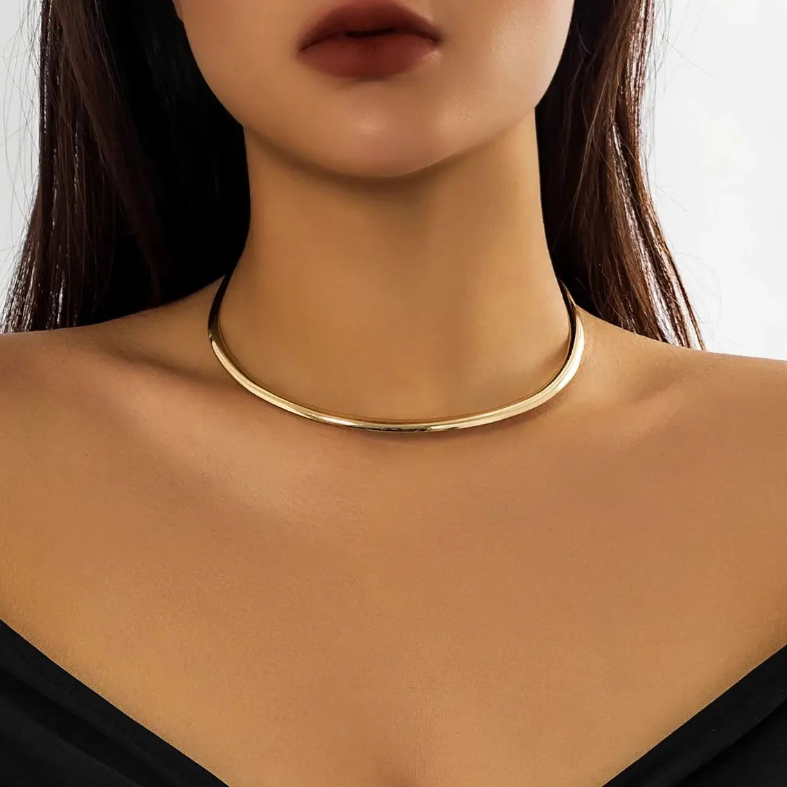 Elegant Simple Circle Collar Necklace Jewellery.