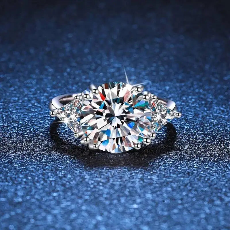 5.0 Carat Moissanite Ring Deluxe D Color VVS1 925 Sterling Silver Rings Jewellery.
