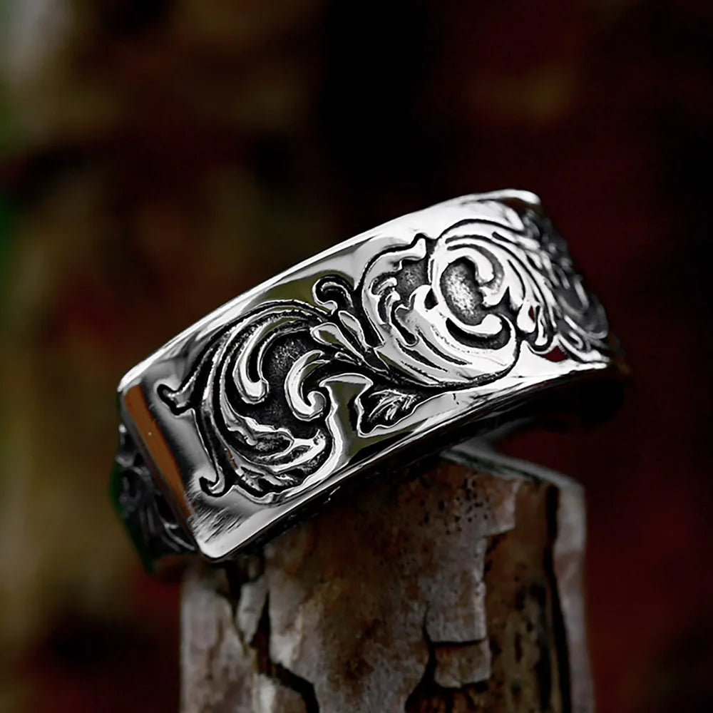 316L Stainless Steel Simple Rings For Men Square Band Flat Ring Charm Jewellery