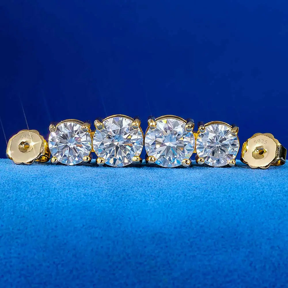 925 VVS Moissanite Twin Earring Sterling Silver Jewellery Gift.