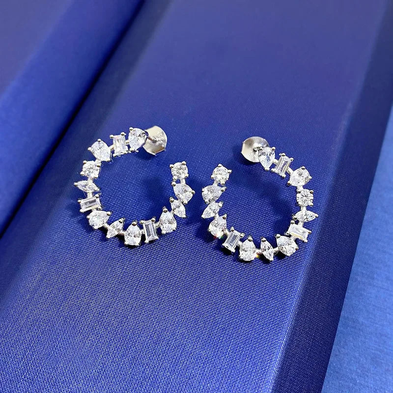 Charm Moissanite Diamond Earring 100% Real 925 Sterling Silver Earrings,