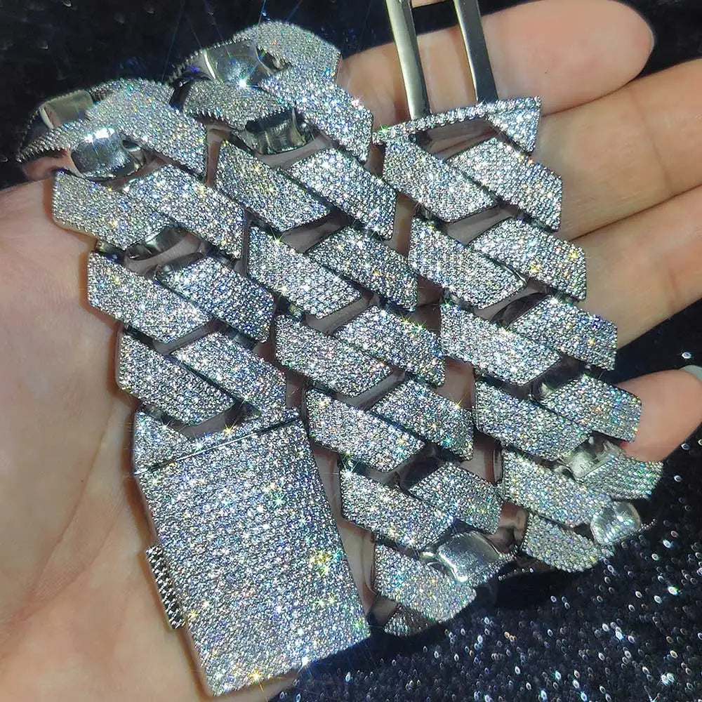 Hip Hop Jewelry Men Iced Out Chains Big Heavy 25mm Six Rows Cz Stone Cuban Link Chain High Quality Bling Necklace 