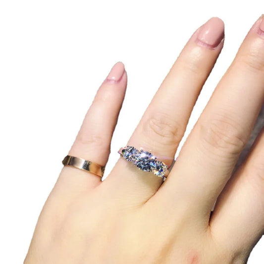 PT950 Diamond Three-in-One Open Ring - Eight-Heart Eight-Arrow Open Style Ring.
