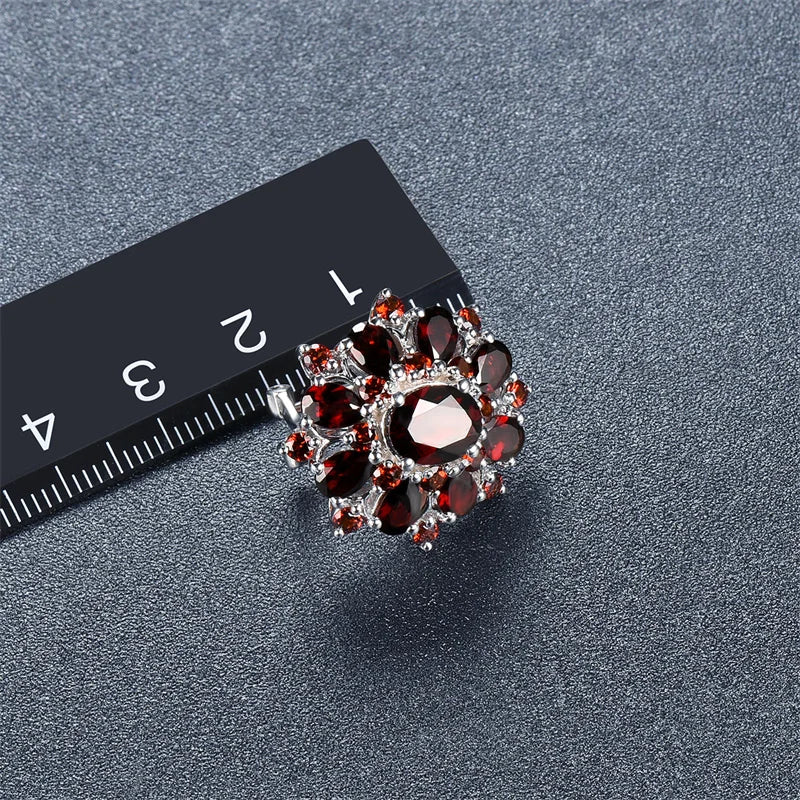 15 Carats Garnet Silver Earrings Natural Gemstone 925 Sterling Silver Fine Jewellery.