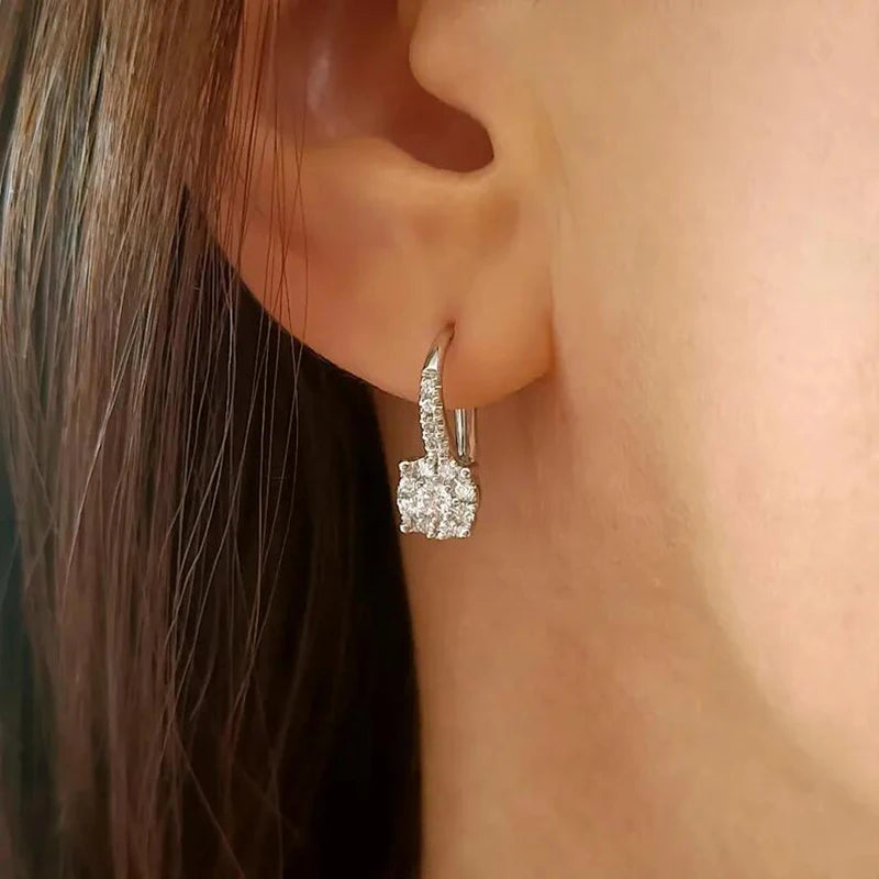 Full Round Moissanite Classic Earrings 925 Sterling Silver Earring Jewellery.