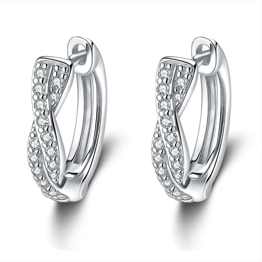 Vintage Ear Clips PT950 Platinum Women's! 0.5CT Moissanite Elegant Hoops, High-End Eye-Catching & Chic