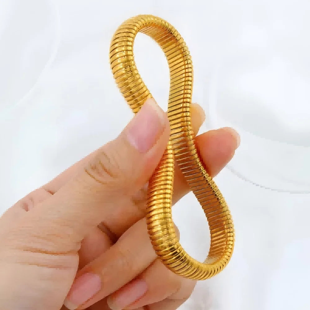 Fashion 18K Gold Plated Stainless Steel Elastic Bracelet Jewellery.