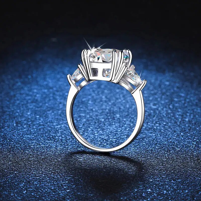 5.0 Carat Moissanite Ring Deluxe D Color VVS1 925 Sterling Silver Rings Jewellery.