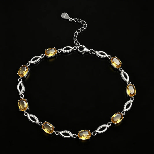Zultanite Bracelet Sterling 925 Silver Oval Cut 5*7mm Created Sultanite Color Chance Fine Jewelry for Women Wedding Party Gift