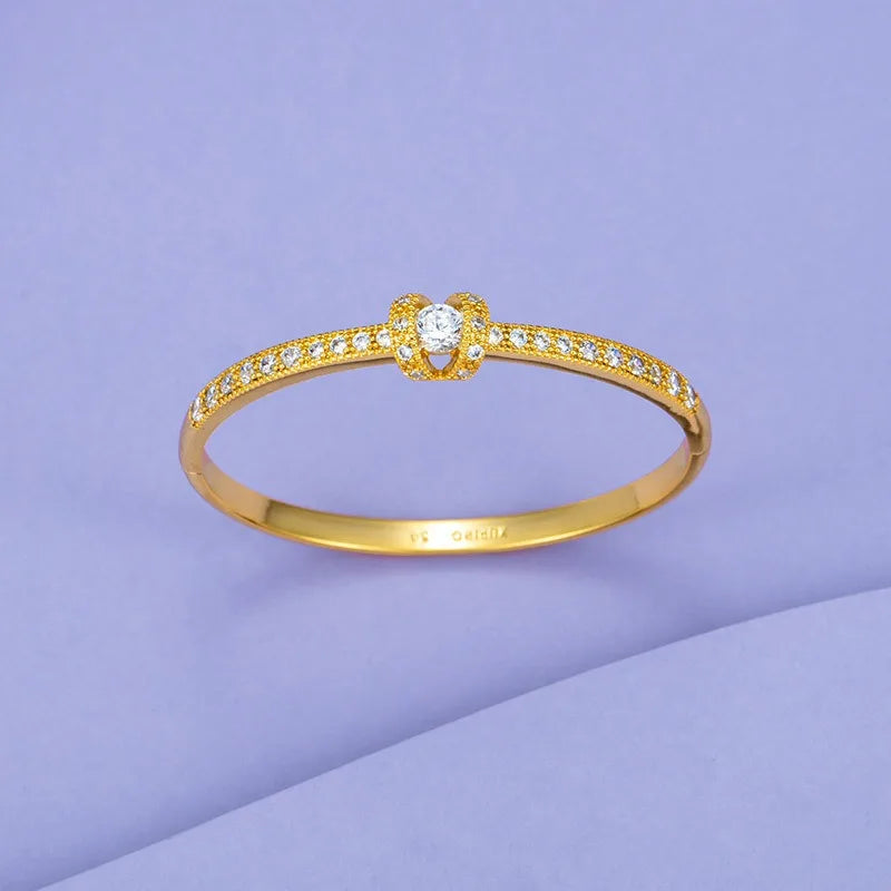 AU999 Gold Bracelet Diamond Clasp Bracelet AU750 Women's Simple Light Bracelet 24K Real Gold Bracelet Jewellery.