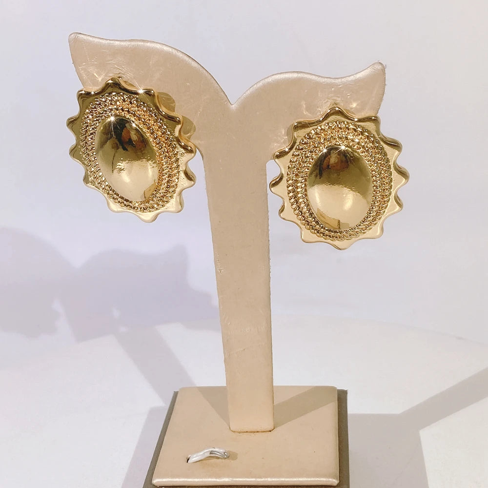 Earrings High Quality 24K Gold Plated Unique Design Luxury Earrings Accessories.