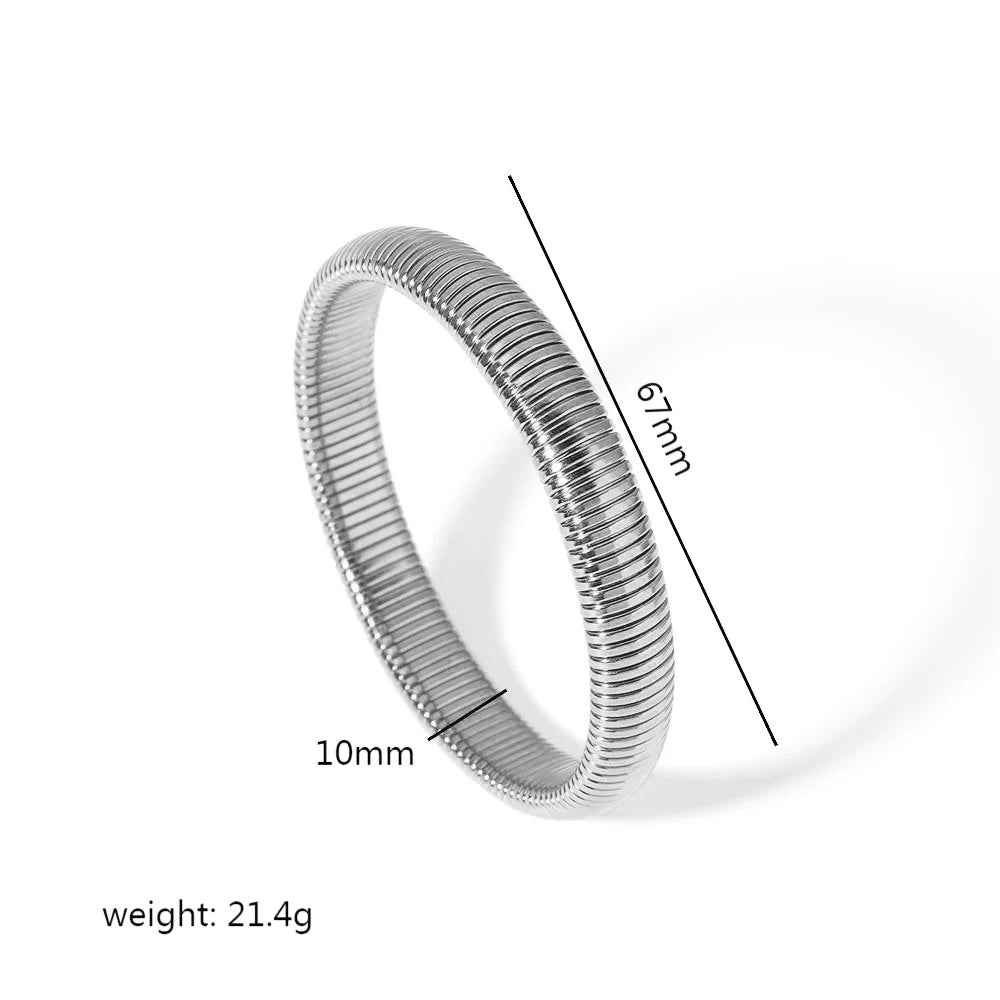 Fashion 18K Gold Plated Stainless Steel Elastic Bracelet Jewellery.