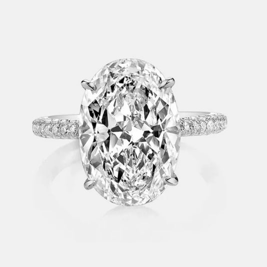 8CT Oval Cut All Moissanite Ring S925 Silver Sparkling Lab Diamond Moissanite Fine Jewellery