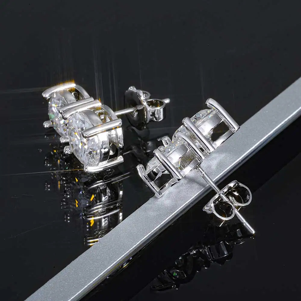 925 VVS Moissanite Twin Earring Sterling Silver Jewellery Gift.
