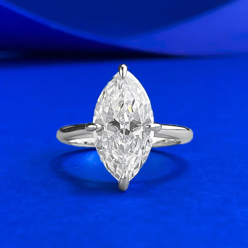 S925 Silver 8*15mm White Diamond Ring, beautiful Style.