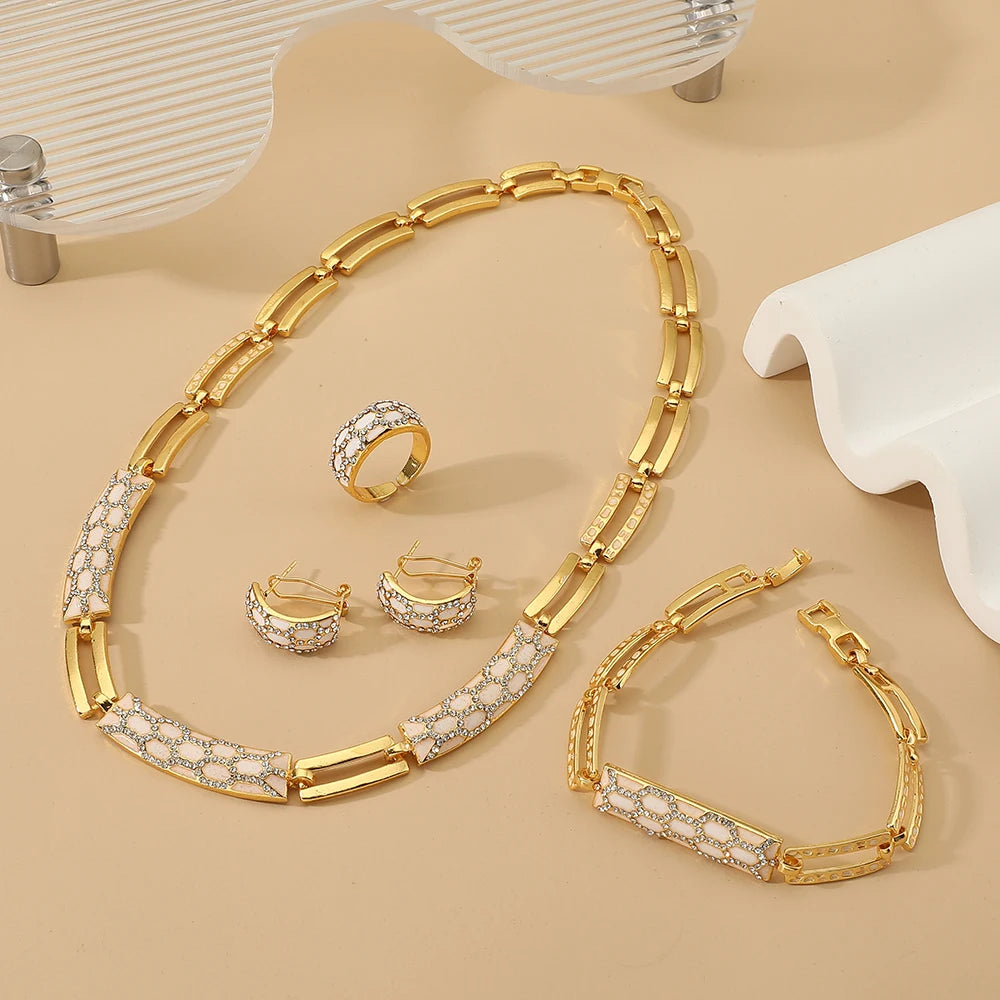 stainless steel 24K Real gold plating Retro thick chain Jewelry Set.