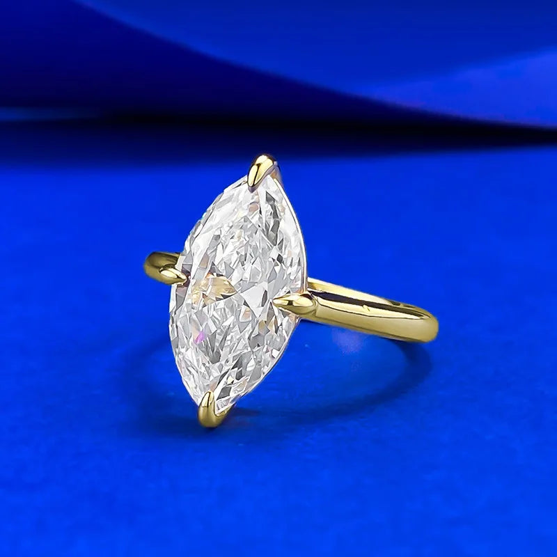 S925 Silver 8*15mm White Diamond Ring, beautiful Style.