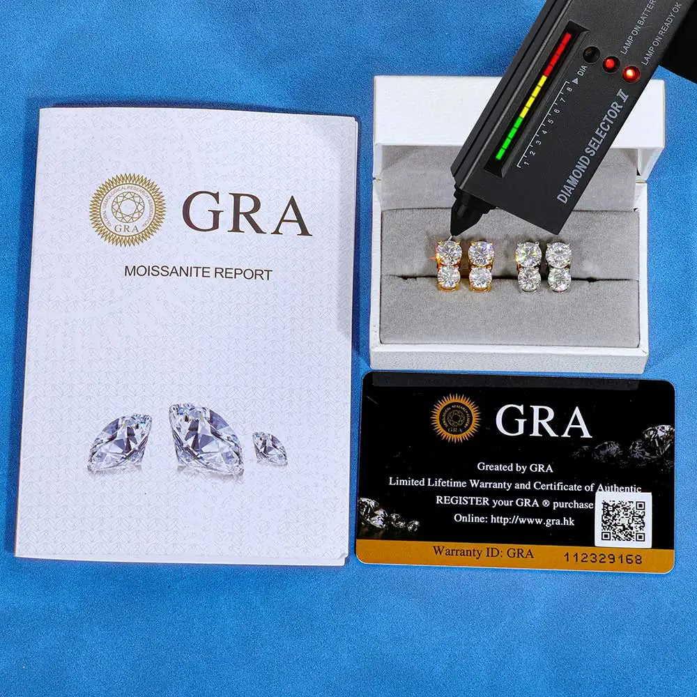 925 VVS Moissanite Twin Earring Sterling Silver Jewellery Gift.