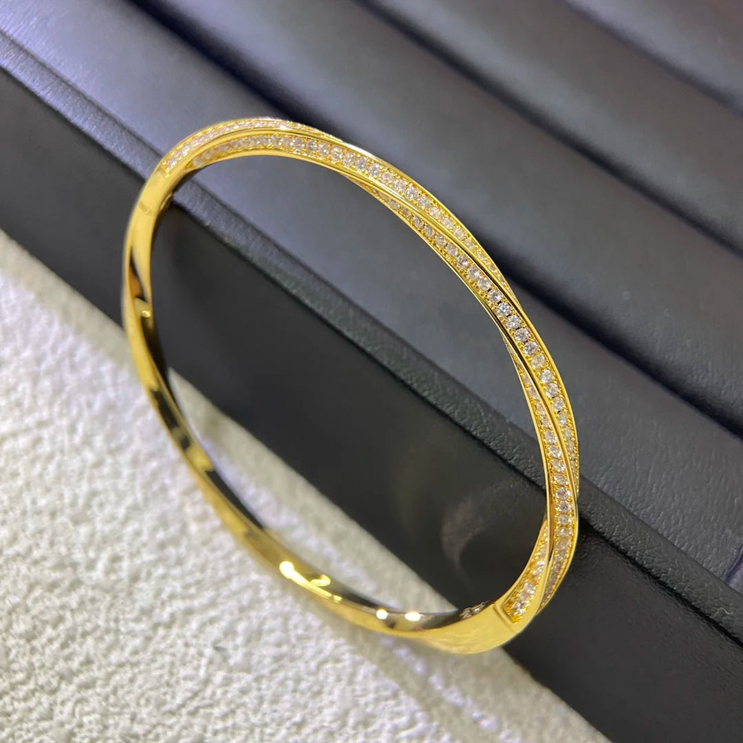 New diamond-set rhombic irregular closed-ended bracelet