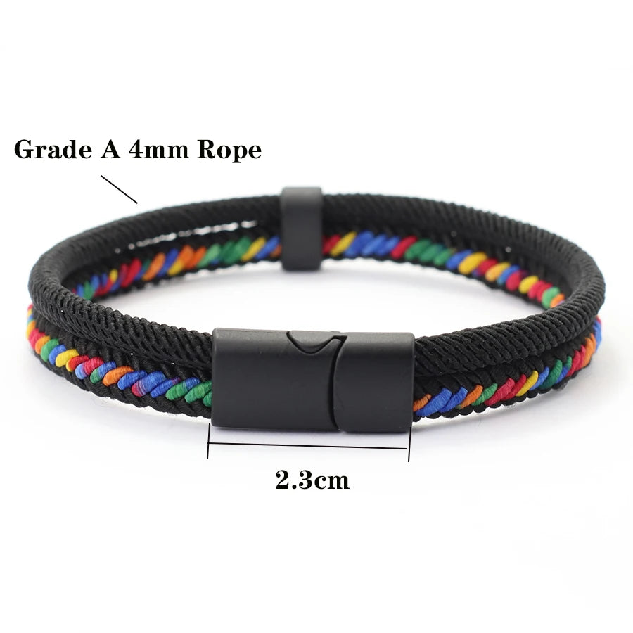 Noter Germany Flag Braided Bracelet For Men Handmade Woven Rope Wristband Grade A Fabric National Color Bangle Football Fan Gift