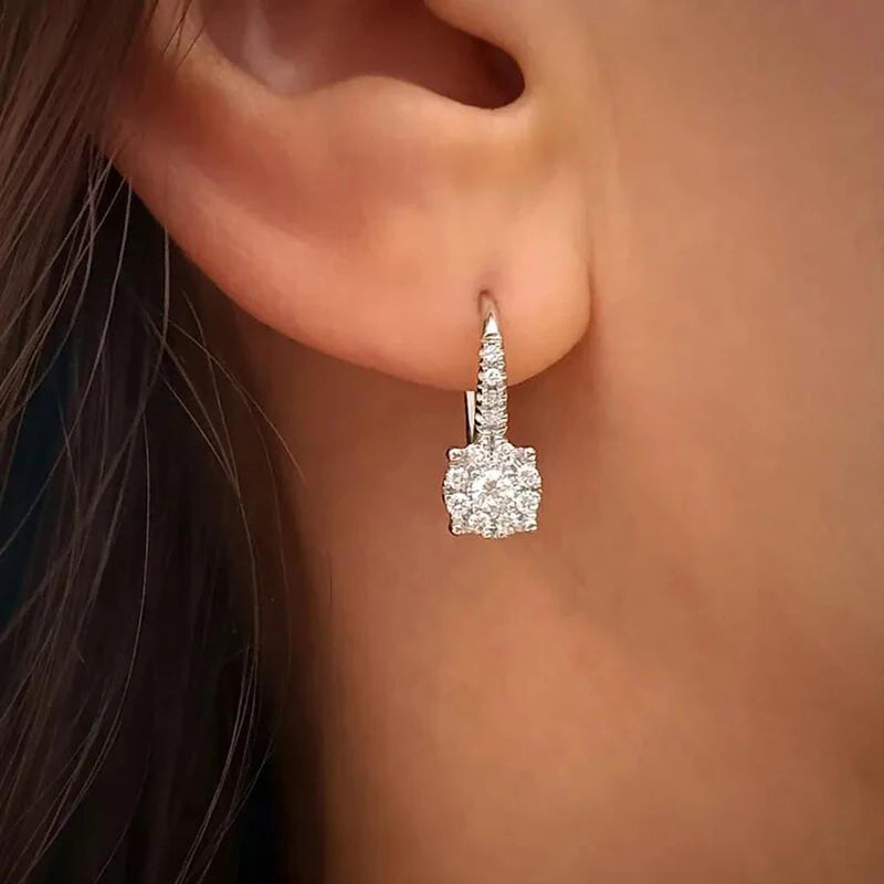 Full Round Moissanite Classic Earrings 925 Sterling Silver Earring Jewellery.