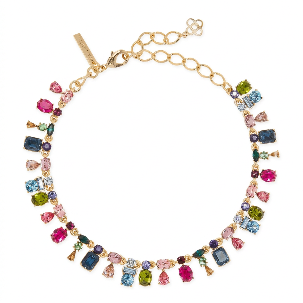 Cleaned necklace on white background