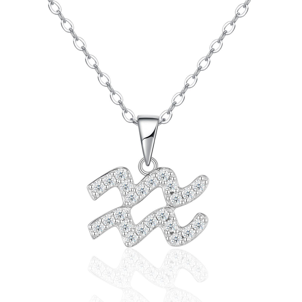 Sterling Silver Zodiac Moissanite Necklace