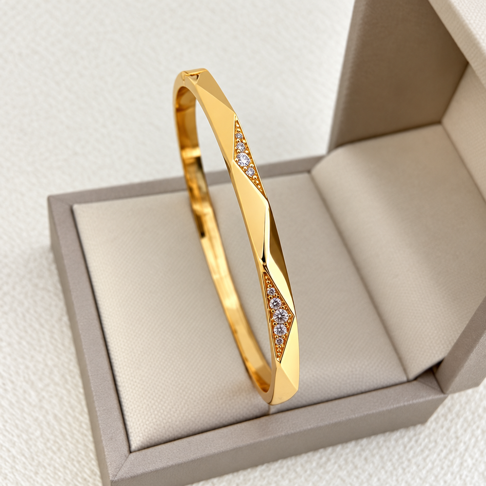 New diamond-set rhombic irregular closed-ended bracelet