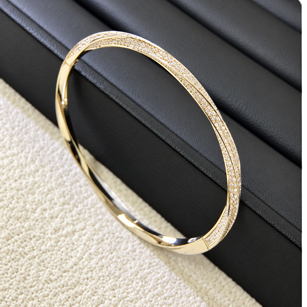 New diamond-set rhombic irregular closed-ended bracelet
