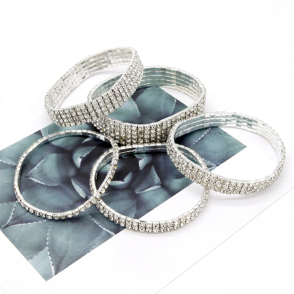Fashion Rhinestone Anklet Multi-layer Crystal Elastic Chain Ankle Bracelet Jewellery. Alternate View