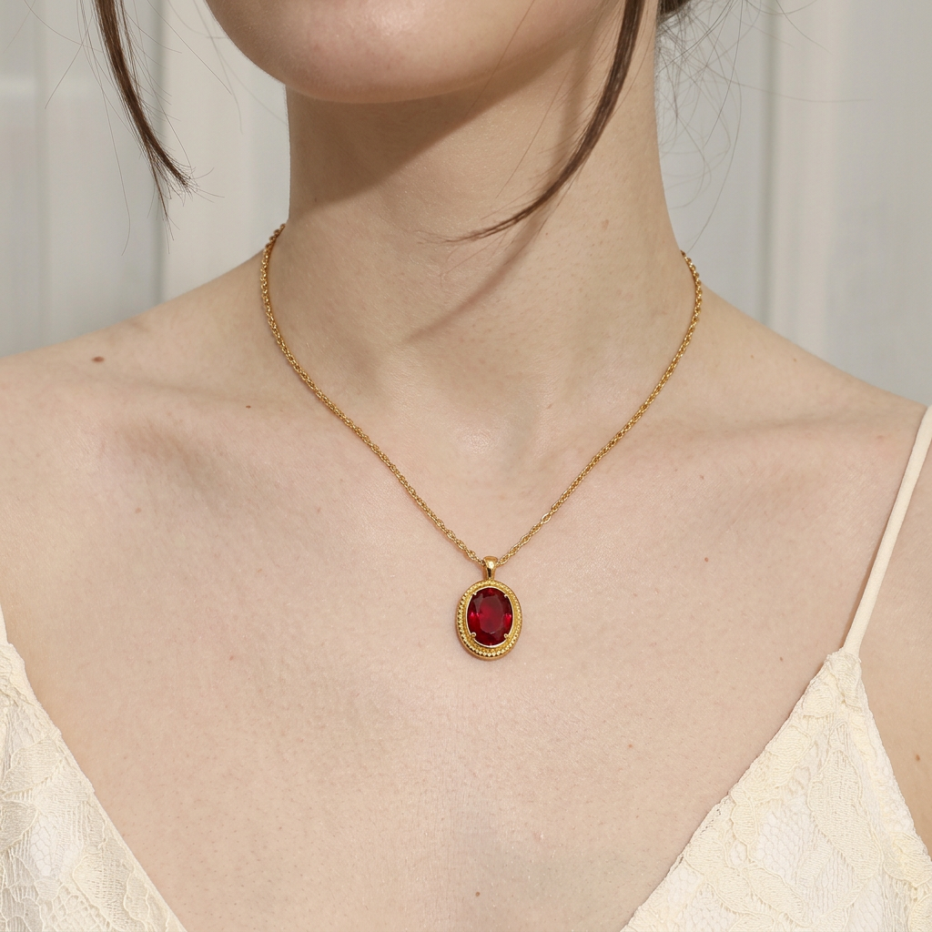 Necklace close-up with the face cropped out