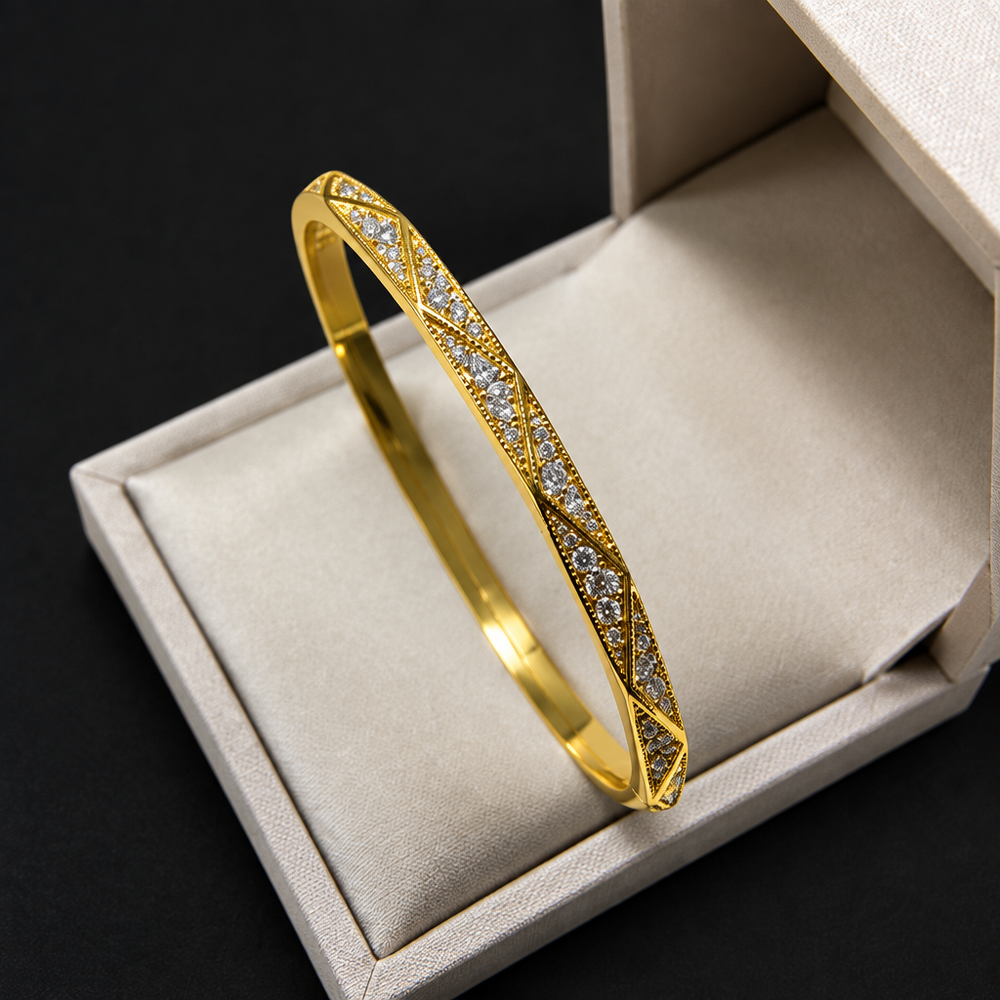 New diamond-set rhombic irregular closed-ended bracelet