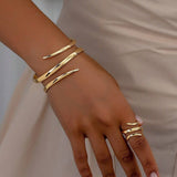 Adjustable Open Bracelet and Ring Jewellery Set.