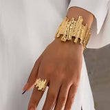 Adjustable Open Bracelet and Ring Jewellery Set.