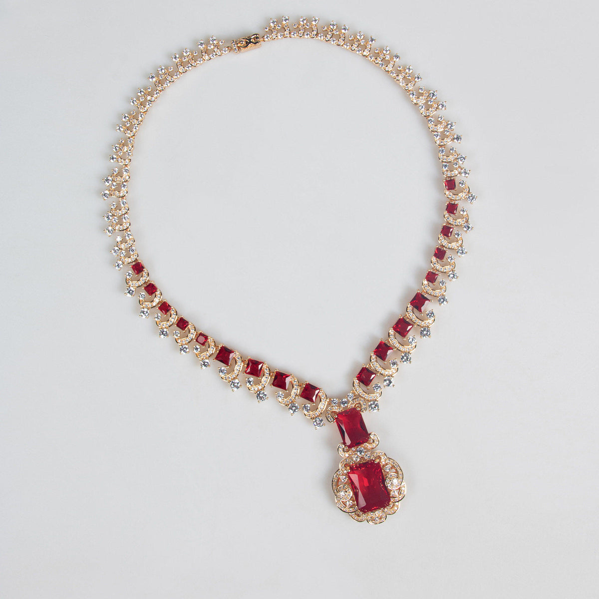 Vintage Zircon Necklace and Earring Set