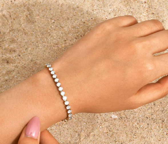 Classic Charm Tennis Bracelet, AAA Zircon Stainless Steel Chain Bracelet, Jewellery Waterproof. Alternate View