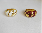 Gold-Plated Copper Enamel Bracelet and Ring, Niche Splicing  Version High-End Fashion