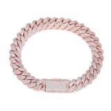 Men's Cuban Chain Zircon Necklace and Bracelet jewellery set.
