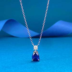 N529 tanzanite blue water drop necklace