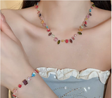 18K Gold Plated New Luxury Colorful Crystal Zircon Necklace Fashion Jewellery.