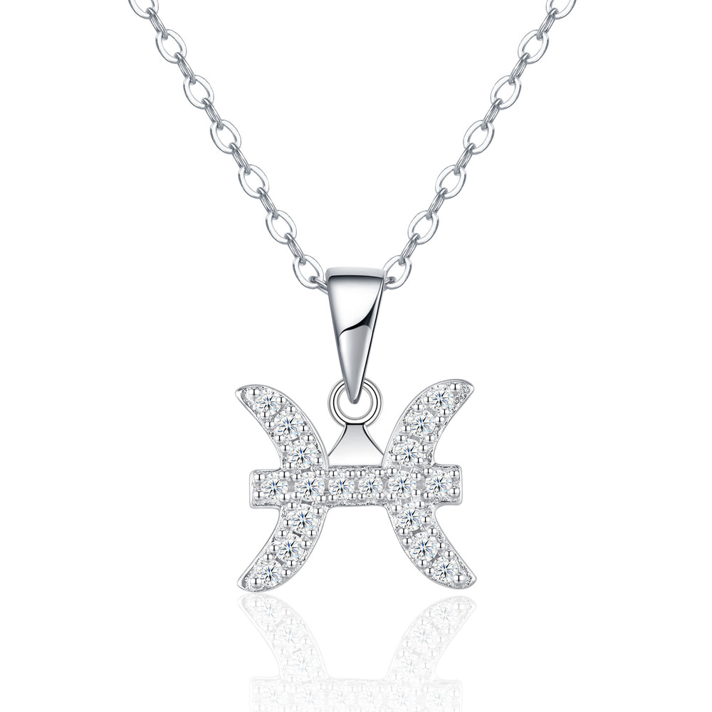 Sterling Silver Zodiac Moissanite Necklace