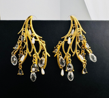 Medieval Style Old High-End Niche Design Fashionable Stylish, S925 Silver Needle Earrings.