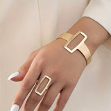 Adjustable Open Bracelet and Ring Jewellery Set.