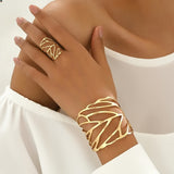 Adjustable Open Bracelet and Ring Jewellery Set.