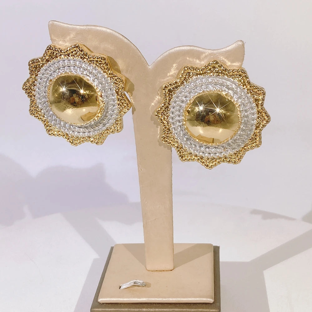 Earrings High Quality 24K Gold Plated Unique Design Luxury Earrings Accessories.