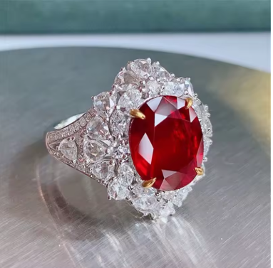 Classic and gorgeous ruby Female Ring Beautiful light luxury art rings  silver 925 jewellery.
