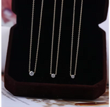 Mini 5mm/4mm D Moissanite Real 925 Sterling Silver  Pendant Necklace  Clavicle.