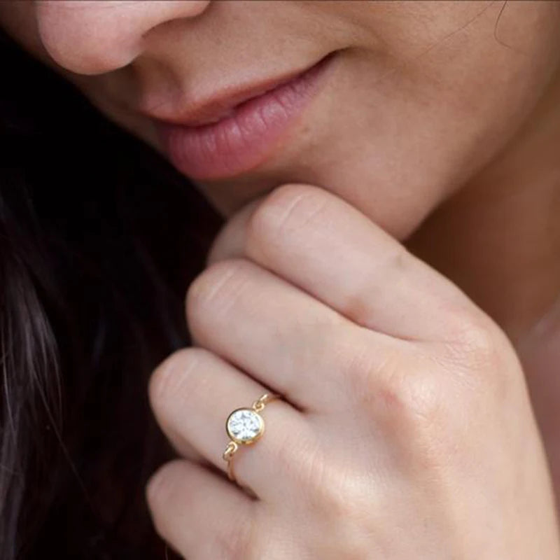 14k Gold Filled Zircon Rings Handmade Jewellery Rings for Women.