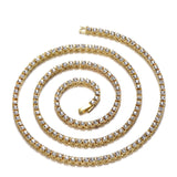 4MM Chain Iced Out Bracelet Necklace Men Fashion Jewellery Gift.