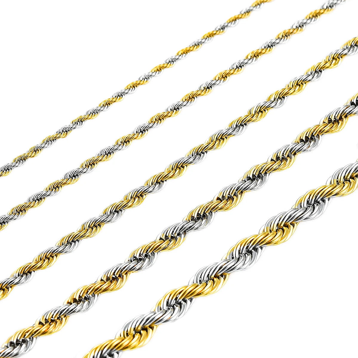 Men's Twisted Neck Rope Chain Stainless Steel Necklace for Women Punk Boy Silver and Gold Color Metal Jewelry Accessories Choker